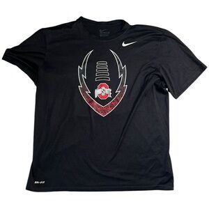 The Nike Tee Dri-Fit Ohio State Buckeyes Athletic Cut Black Shirt Men’s Size XL